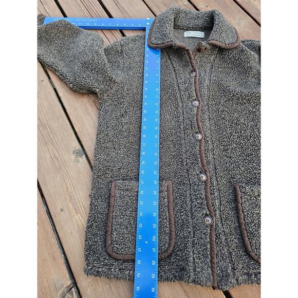 Vintage Saks Fifth Avenue Teddy Sherpa Plush Sweater Jacket Womens Medium - Picture 5 of 7